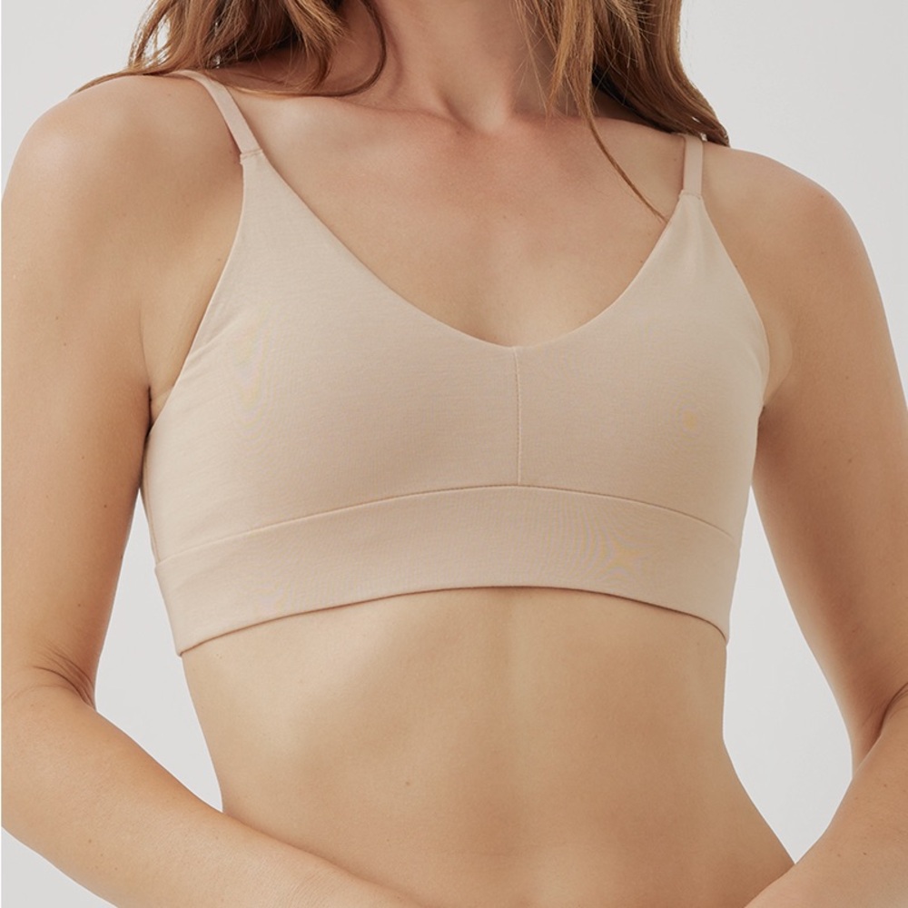New Pact Everyday Classic T-Shirt Bra Medium Sesame Tan Wireless Organic Cotton